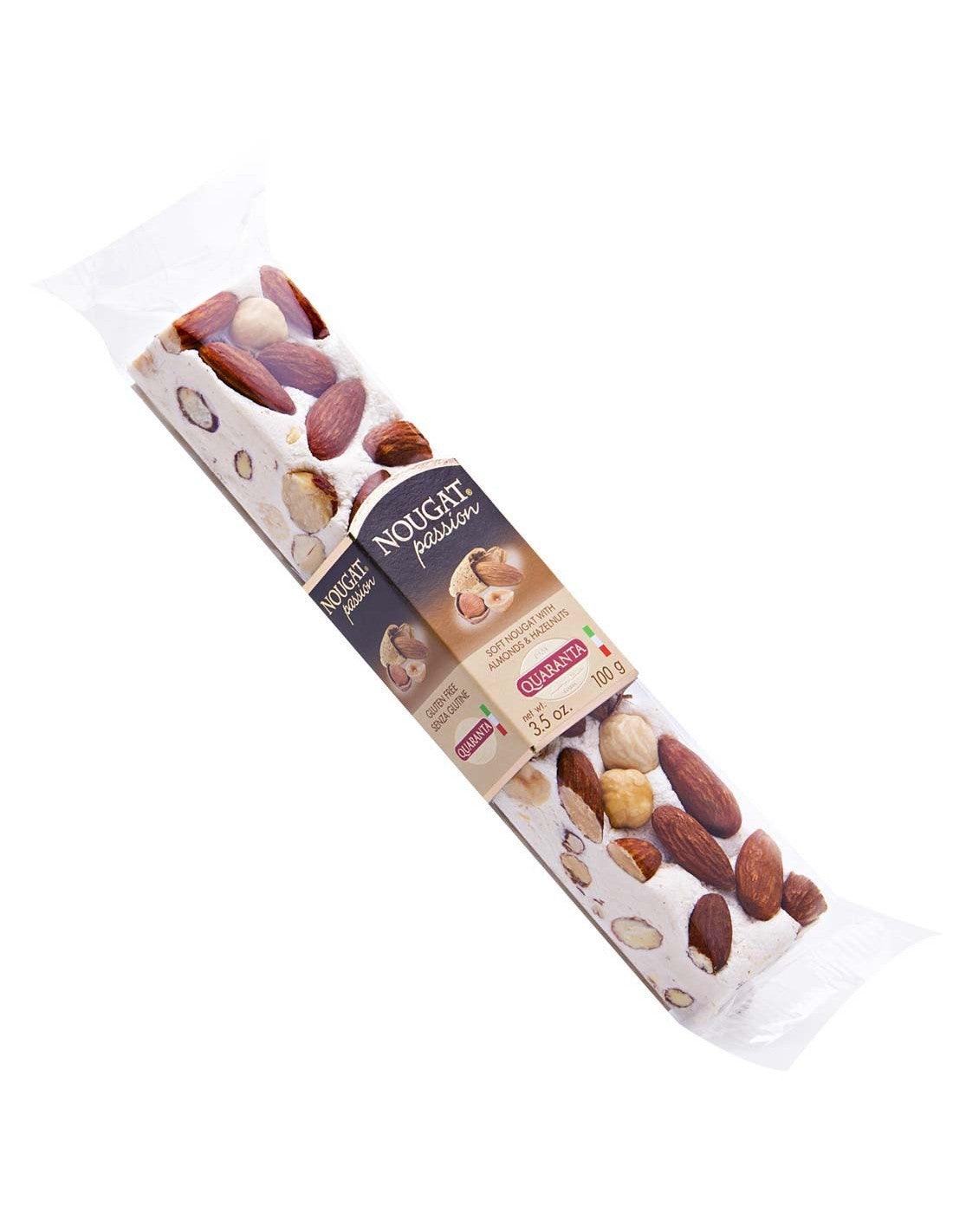 Quaranta Soft Torrone Bar - Hazelnut & Almonds - Torrone Candy