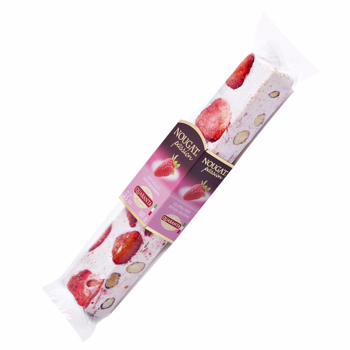 Quaranta Soft Torrone Bar - Strawberries - Torrone Candy