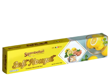 Sgambelluri Chocolate Covered Soft Torrone Bar - Lemon - Torrone Candy