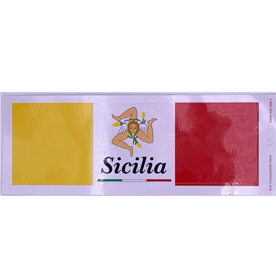 Sicilia Flag Trinacria Rectangle Sticker - Torrone Candy