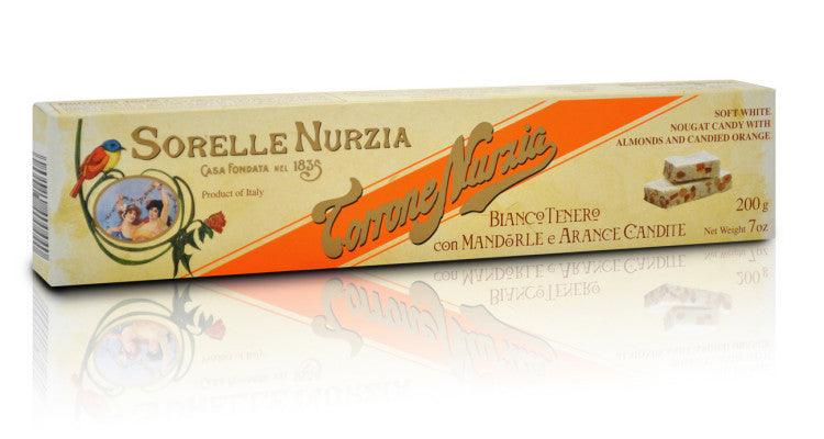 Sorelle Nurzia Soft Almond Torrone with Candied Orange - Torrone Candy